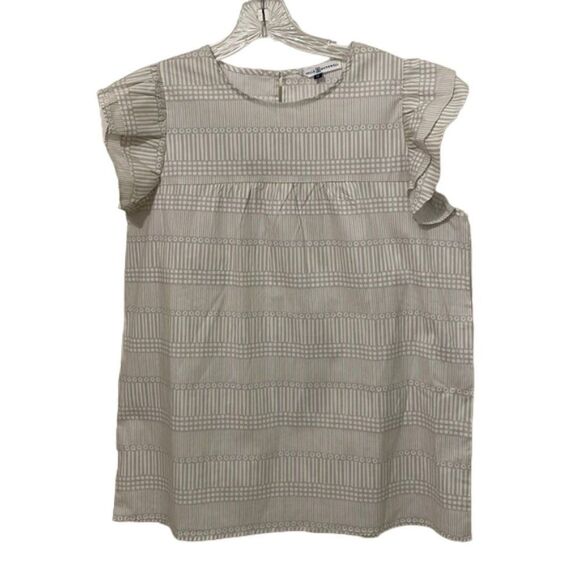 Michelle Mcdowell Tops - Michelle McDowell Gray Top Blouse Womens Medium Geometric Lightweight